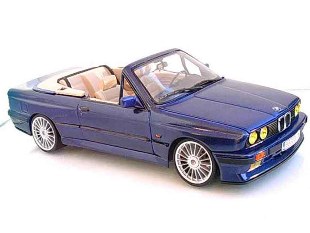 Bmw 325 Cabriolet E30 i e30 blue metallized swap moteur m3 interieur cuir beige 1/18 Autoart