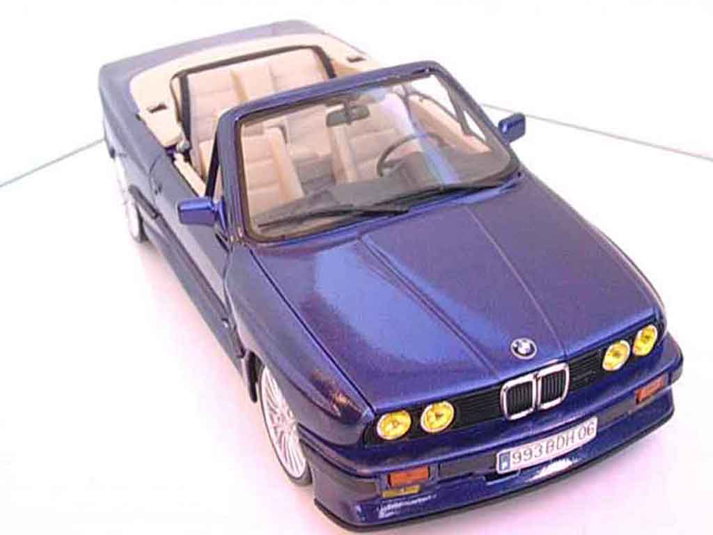 Bmw 325 E30 1/18 Autoart E30 i cabriolet e30 blue metallized swap moteur m3 interieur cuir beige diecast model cars