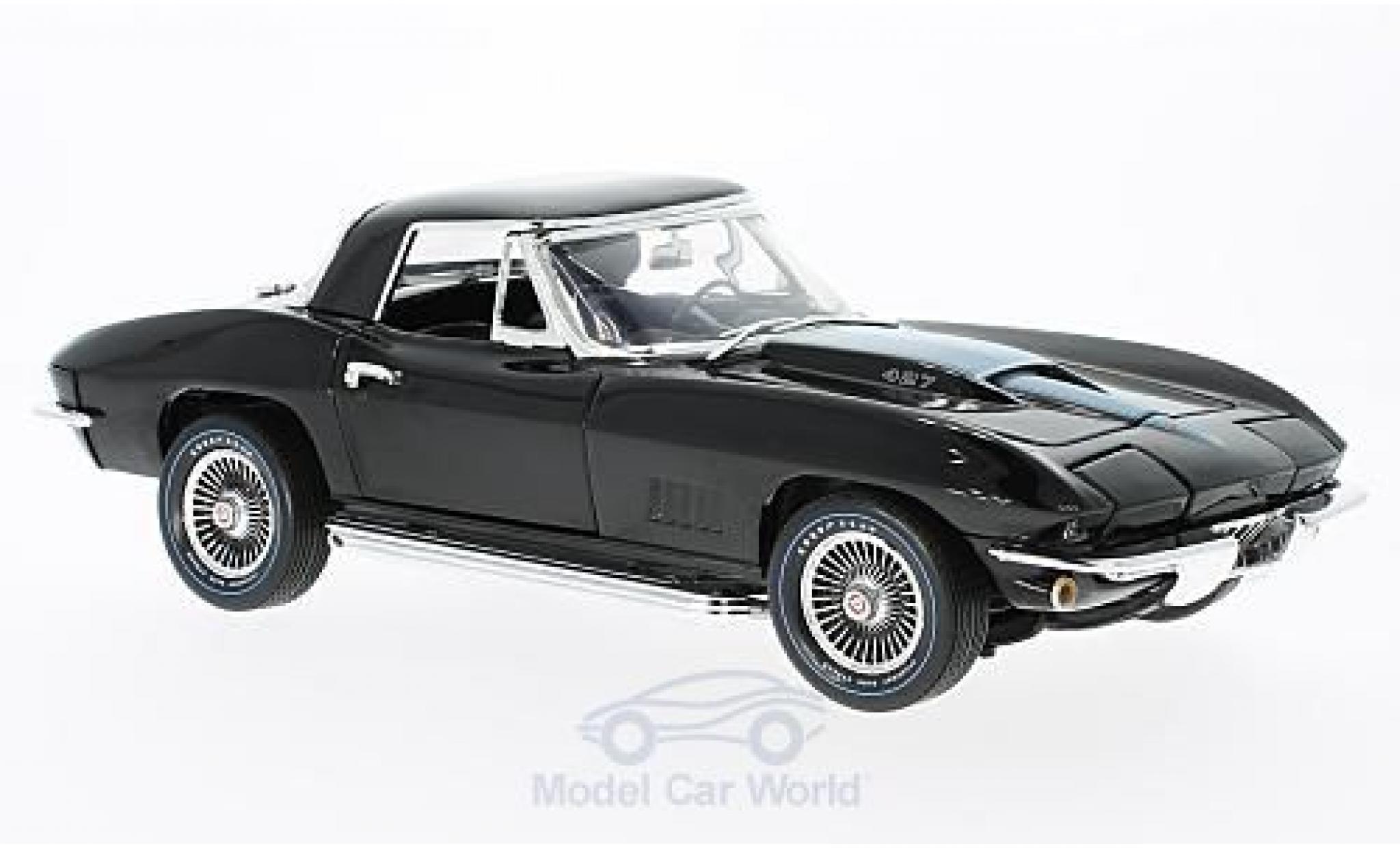 Chevrolet Corvette 1/18 Ertl 427 black/metallic blue 50th Anniversary 1967 ohne Vitrine diecast model cars