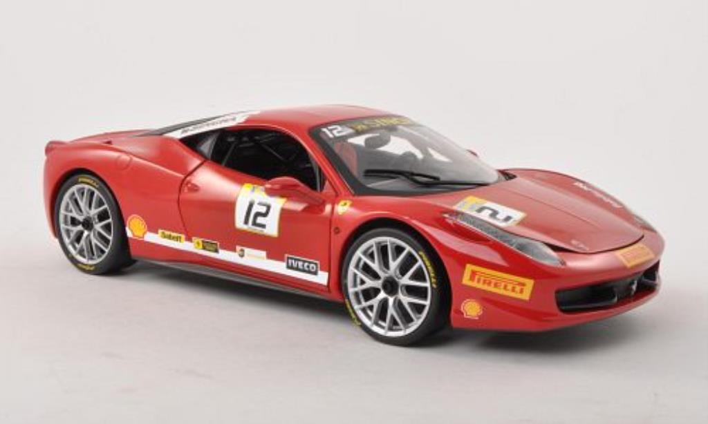 Ferrari 458 Challenge 1/18 Hot Wheels Challenge No.12 red diecast model cars