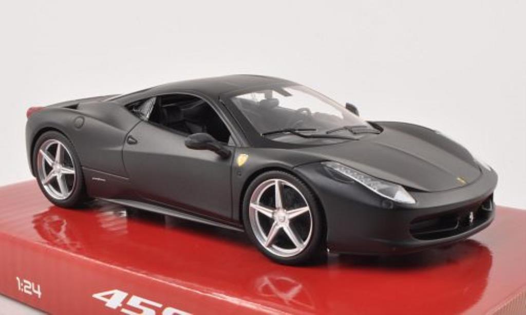 Ferrari 458 Italia 1/24 Hot Wheels Italia matt-black diecast model cars