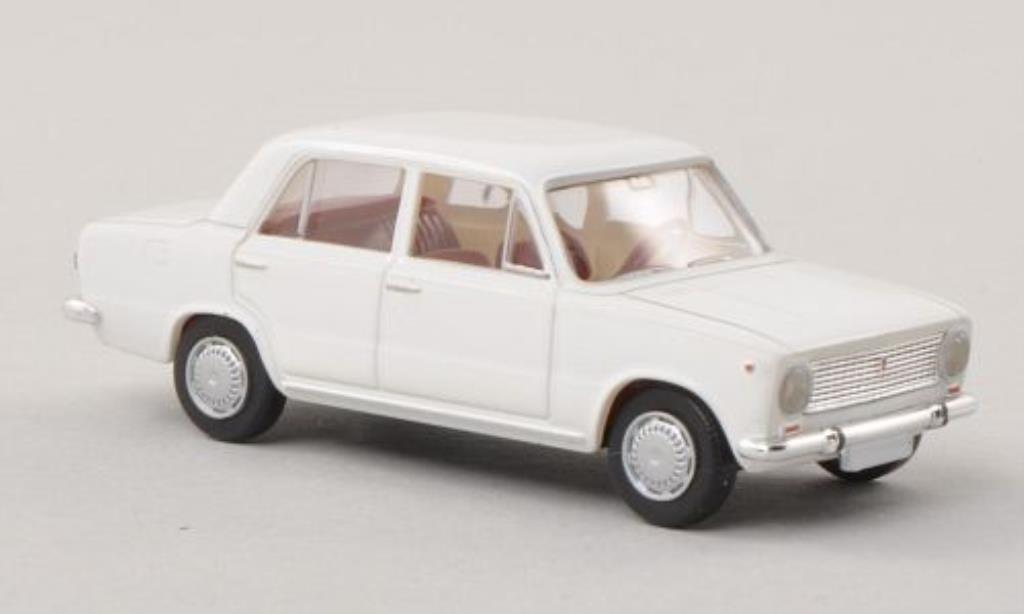 Fiat 124 1/87 Brekina white diecast model cars