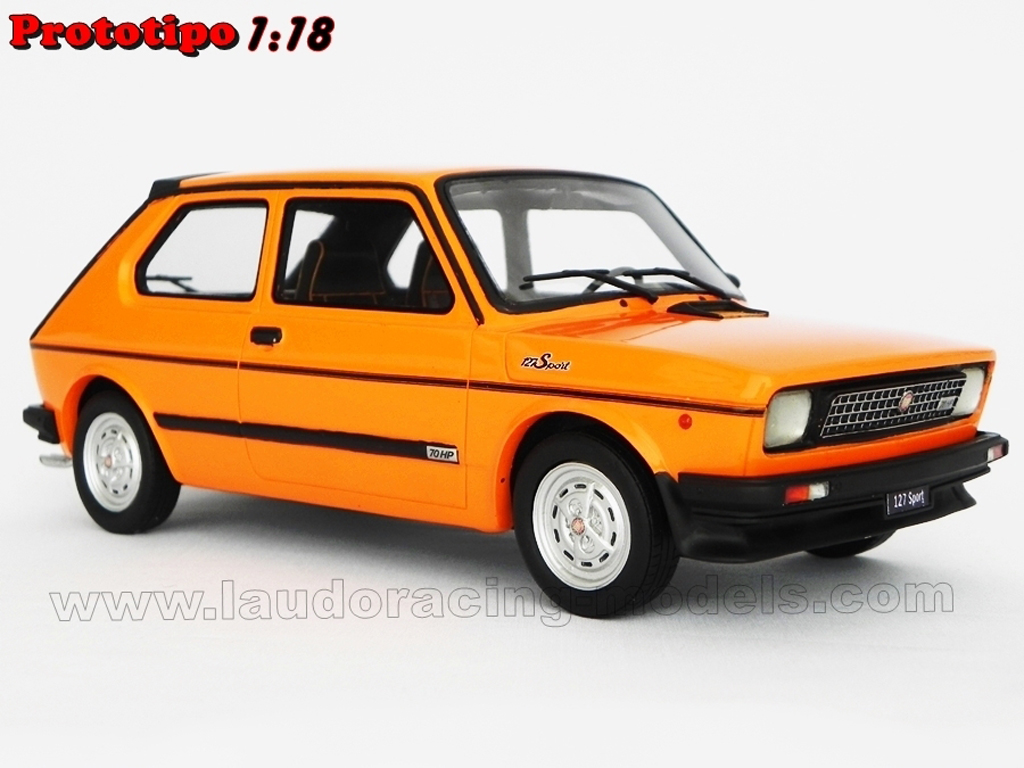 Fiat 127 Sport 1/18 Laudoracing Models Sport 70 HP LM090B orange diecast model cars
