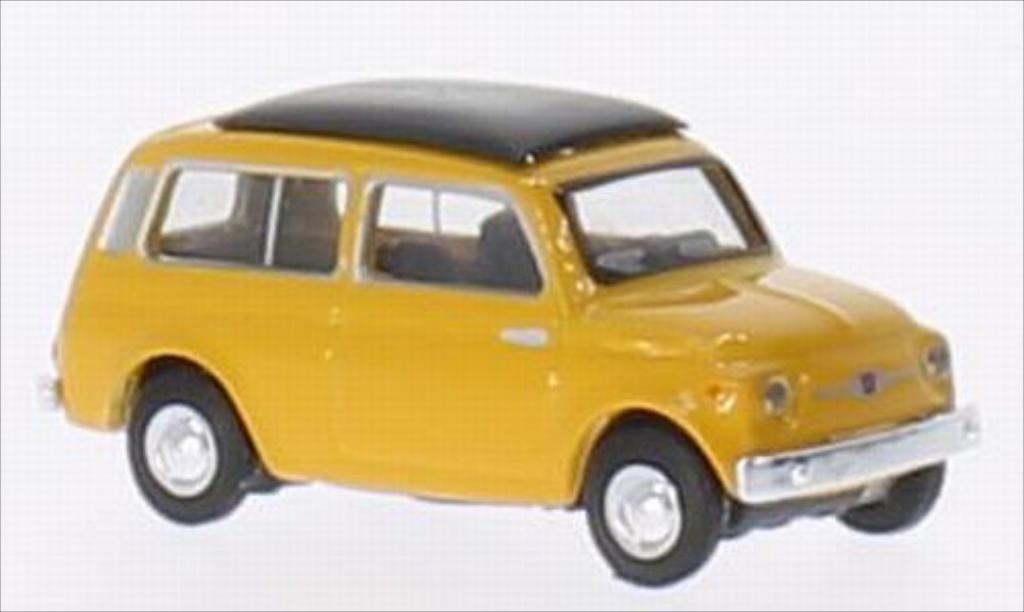 Fiat 500 1/87 Schuco Giardinera yellow diecast model cars