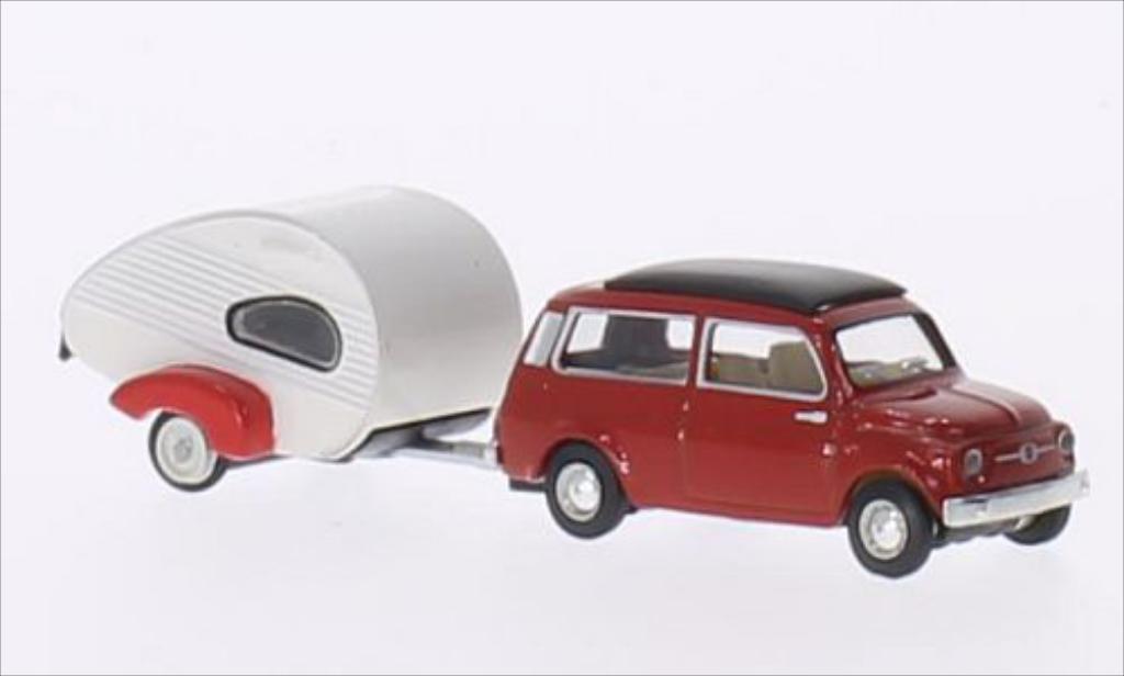 Fiat 500 1/87 Schuco Giardinera red diecast model cars