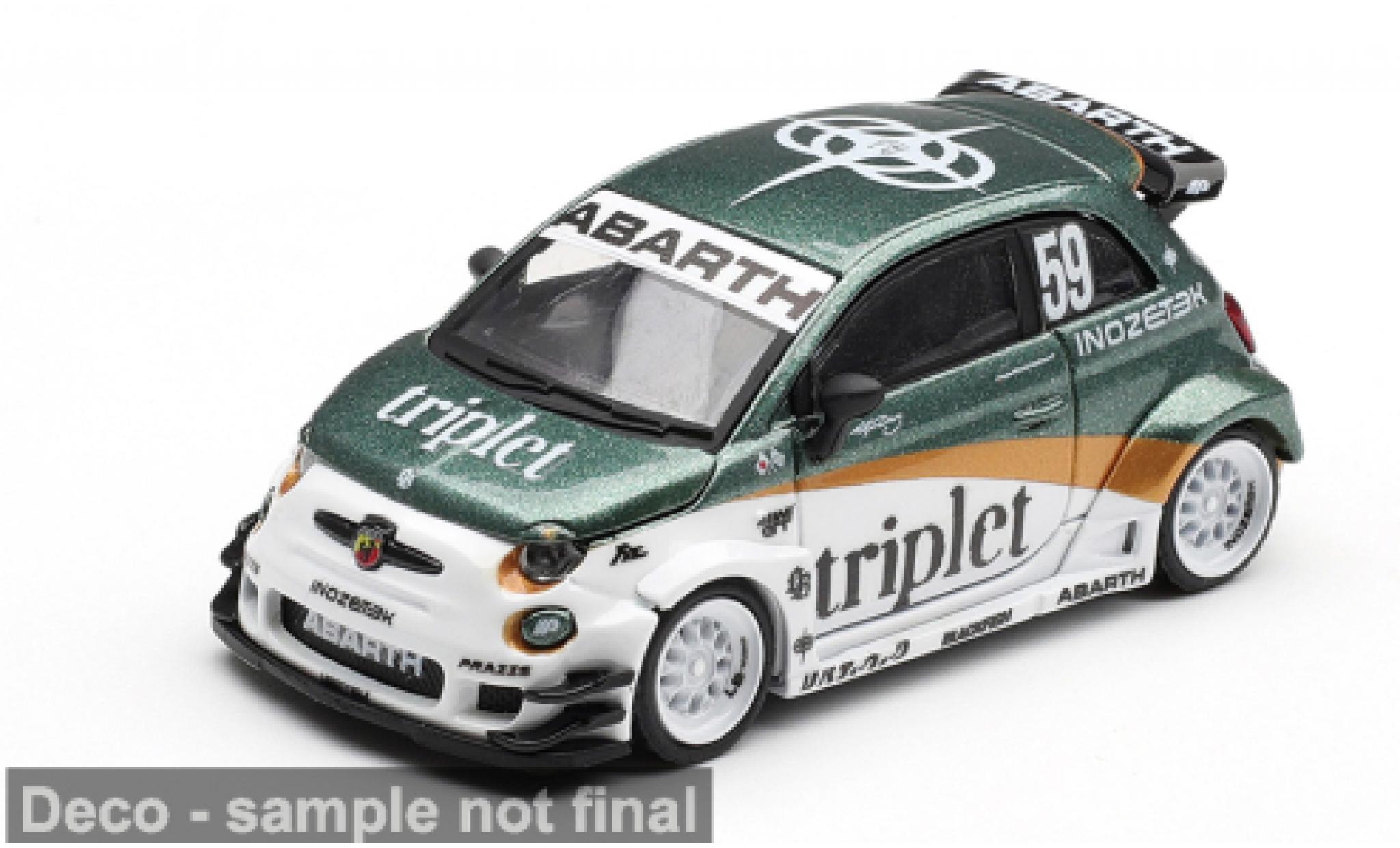 Fiat 595 1/64 Mini GT Abarth LB-Works white/green 2026 TY Edition 1:64 diecast model cars
