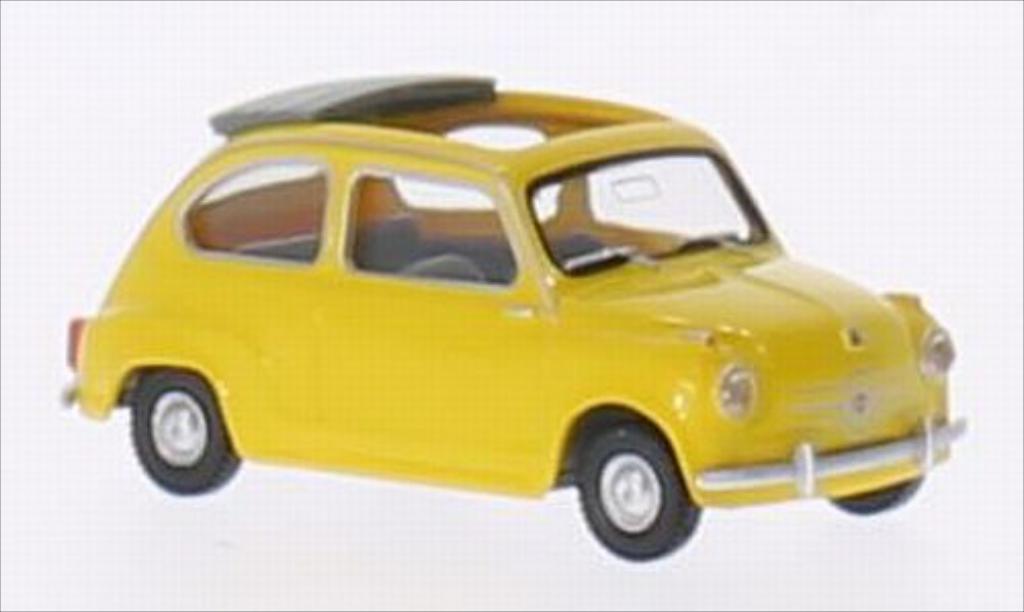 Fiat 600 1/87 Wiking yellow diecast model cars