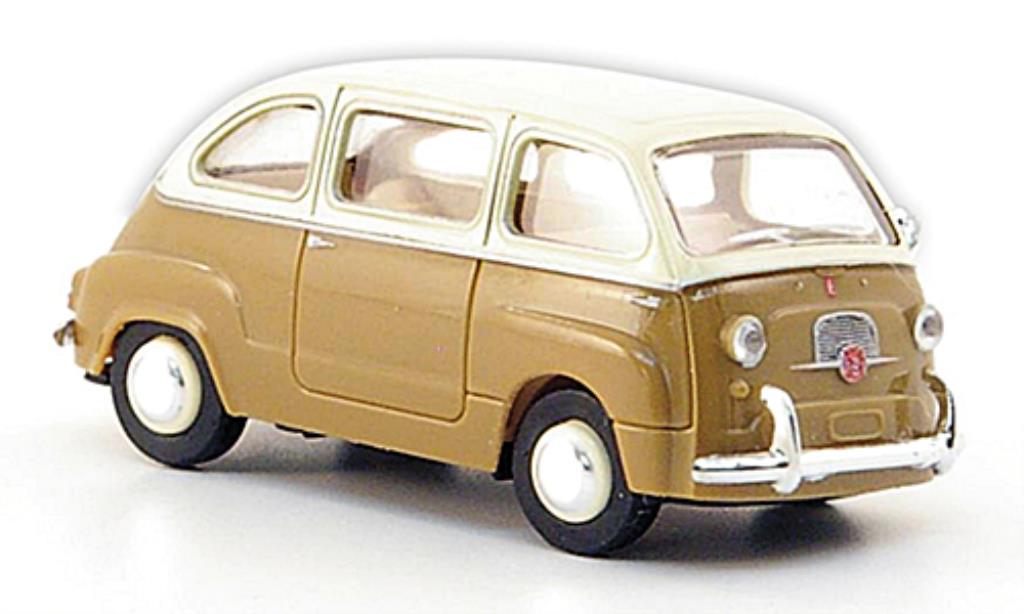 Fiat 600 1/87 Brekina Multipla brown/elfenbein diecast model cars