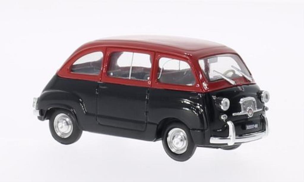 Fiat 600 1/43 Brumm Multipla D red/black 1960 diecast model cars
