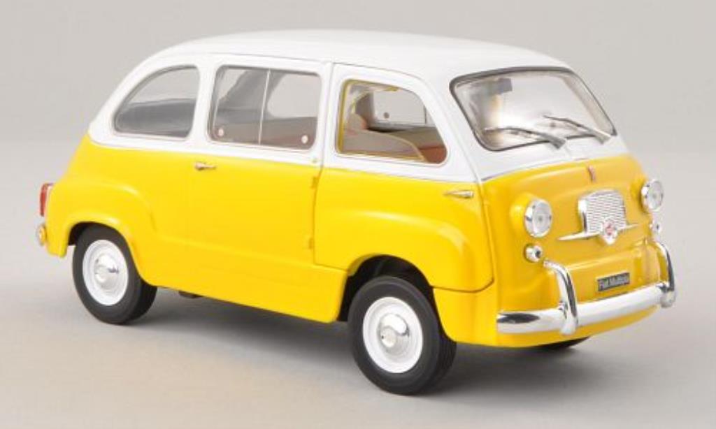 Fiat 600 1/24 WhiteBox Multipla yellow/white 1960 diecast model cars