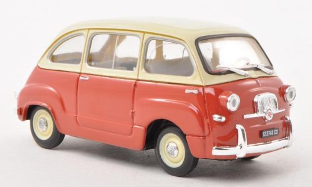 Fiat 600 1/43 Brumm Multipla red/beige 1956 diecast model cars