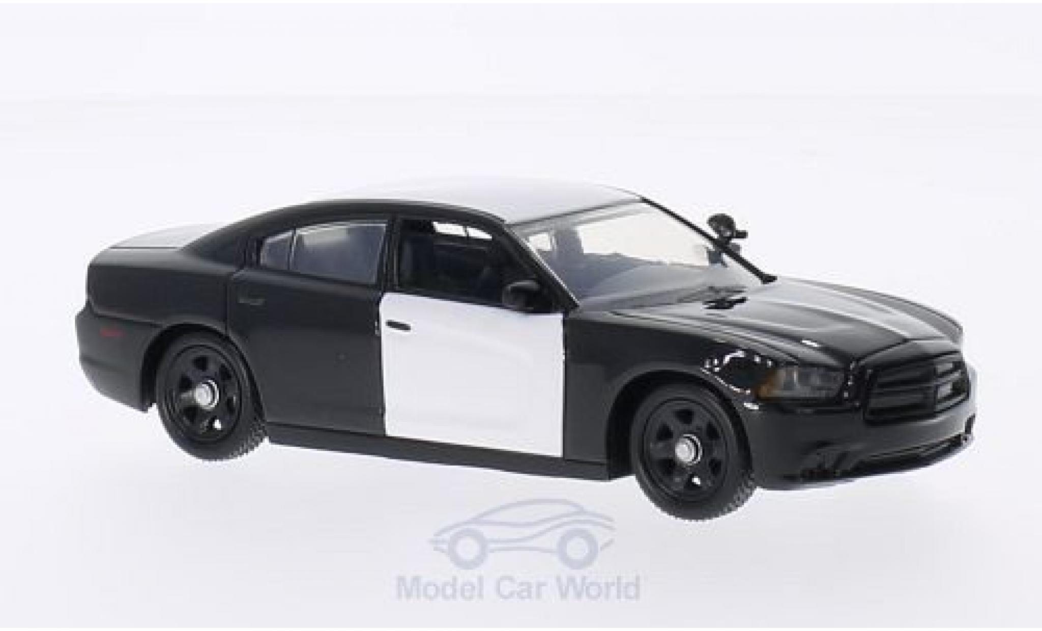 Dodge Charger 1/43 First Response undekoriertes Policefahrzeug black/white 2012 mit Zubeh&ouml;r diecast model cars