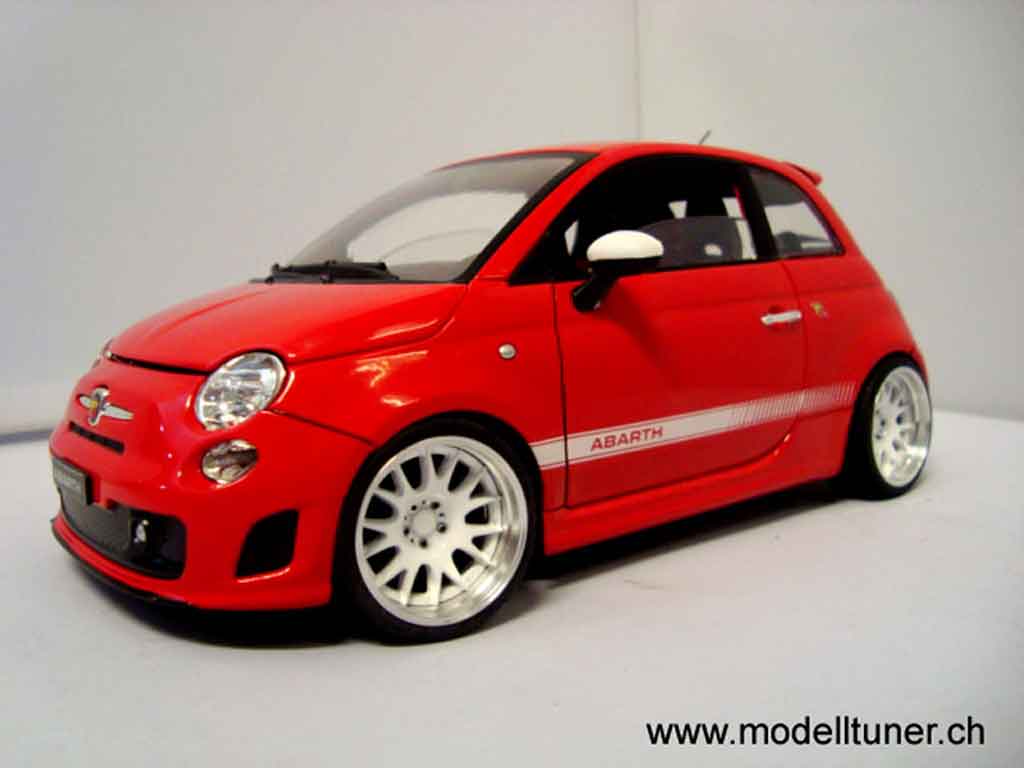 Fiat 500 Abarth 1/18 Mondo Motors Abarth red 2007 diecast model cars