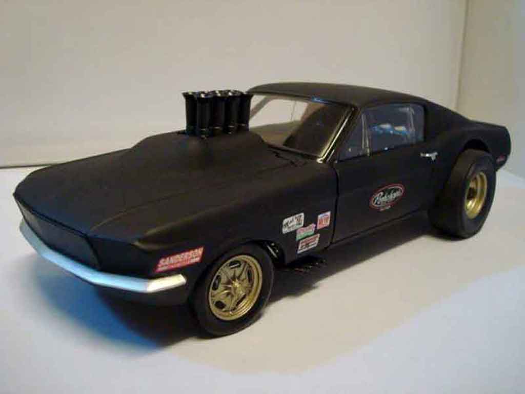 Ford Mustang 1967 1/18 GMP 1967 drag gasser pork chop flat black diecast model cars