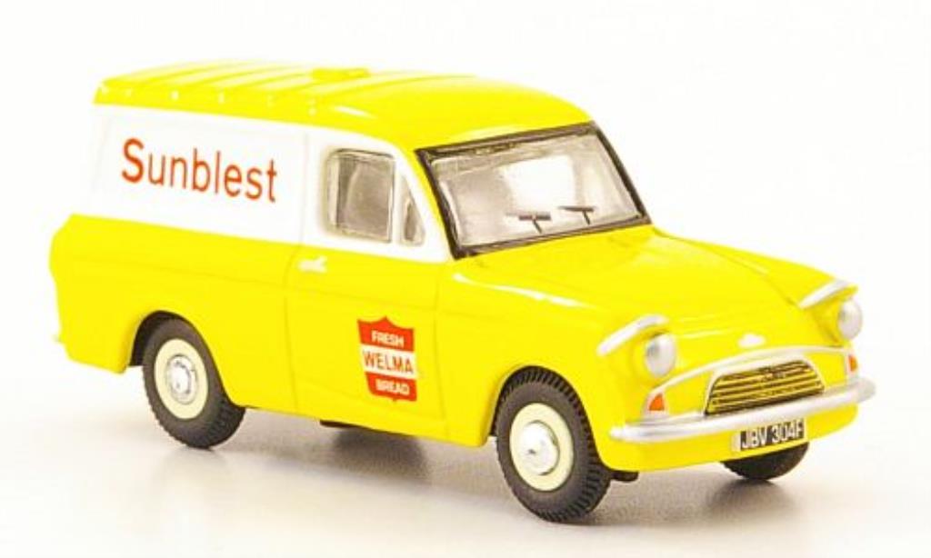 Ford Anglia 1/76 Oxford Van Sunbiest yellow/white diecast model cars