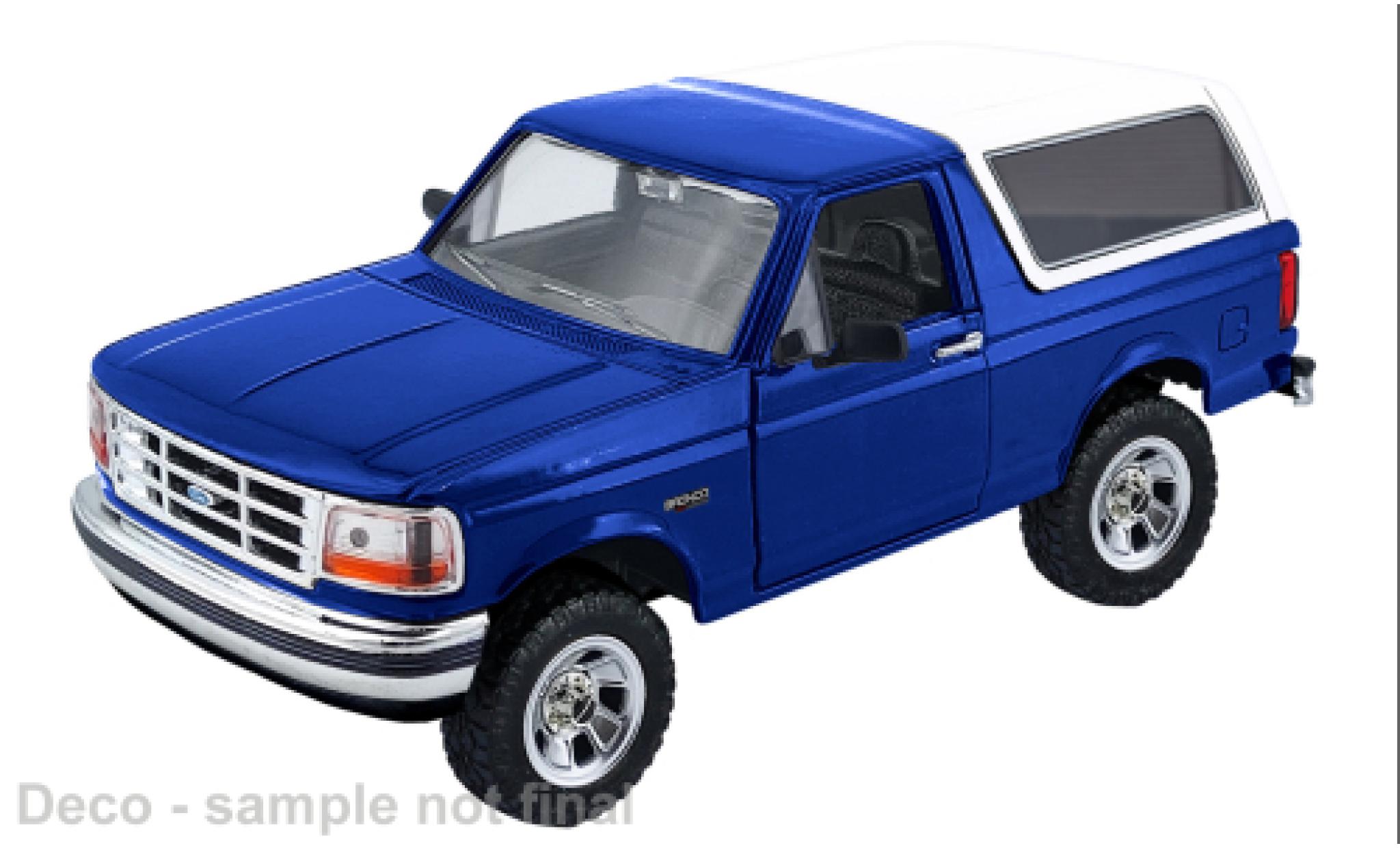 Ford Bronco 1/24 Motormax blue/white 1993 1:24 diecast model cars