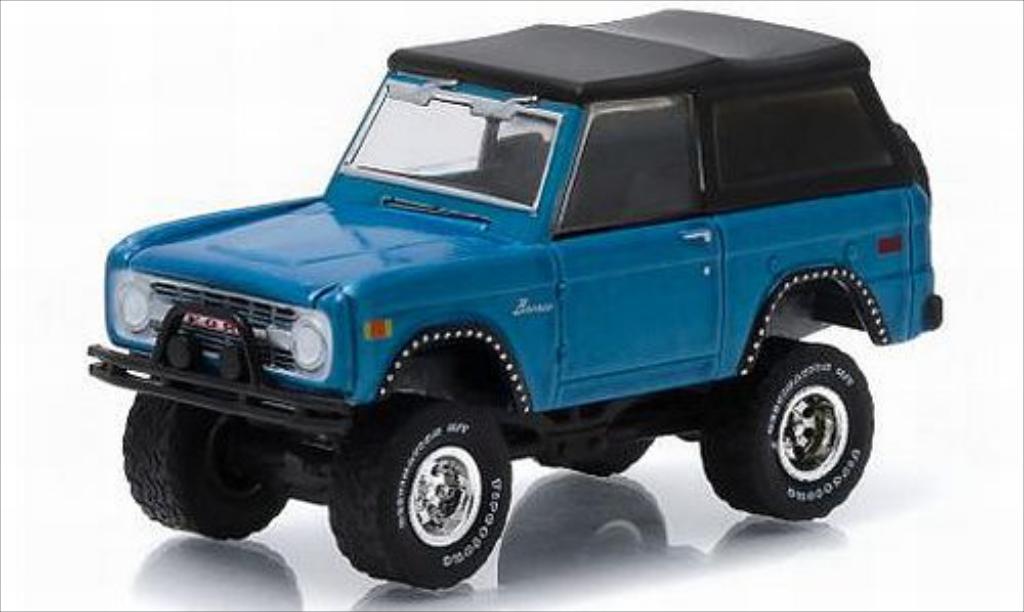 Ford Bronco 1/64 Greenlight metallic blue 1975 diecast model cars