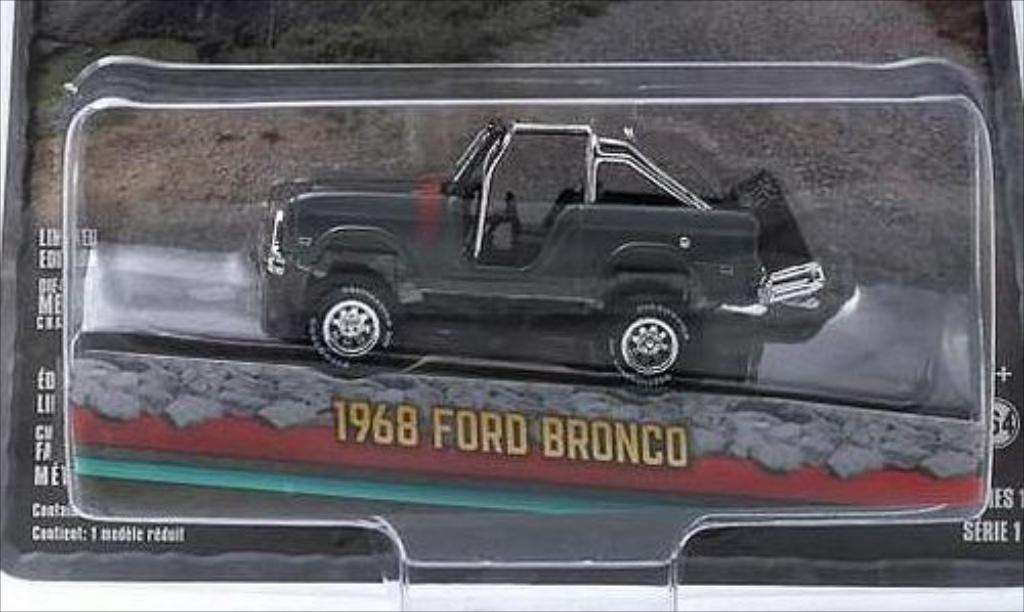 Ford Bronco 1/64 Greenlight metallic grey 1968 diecast model cars