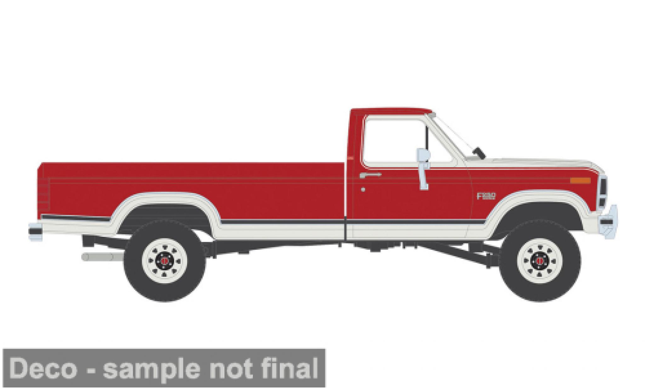 Ford F-250 1/64 IXO America XLT Lariat red/white 1984 1:64 diecast model cars