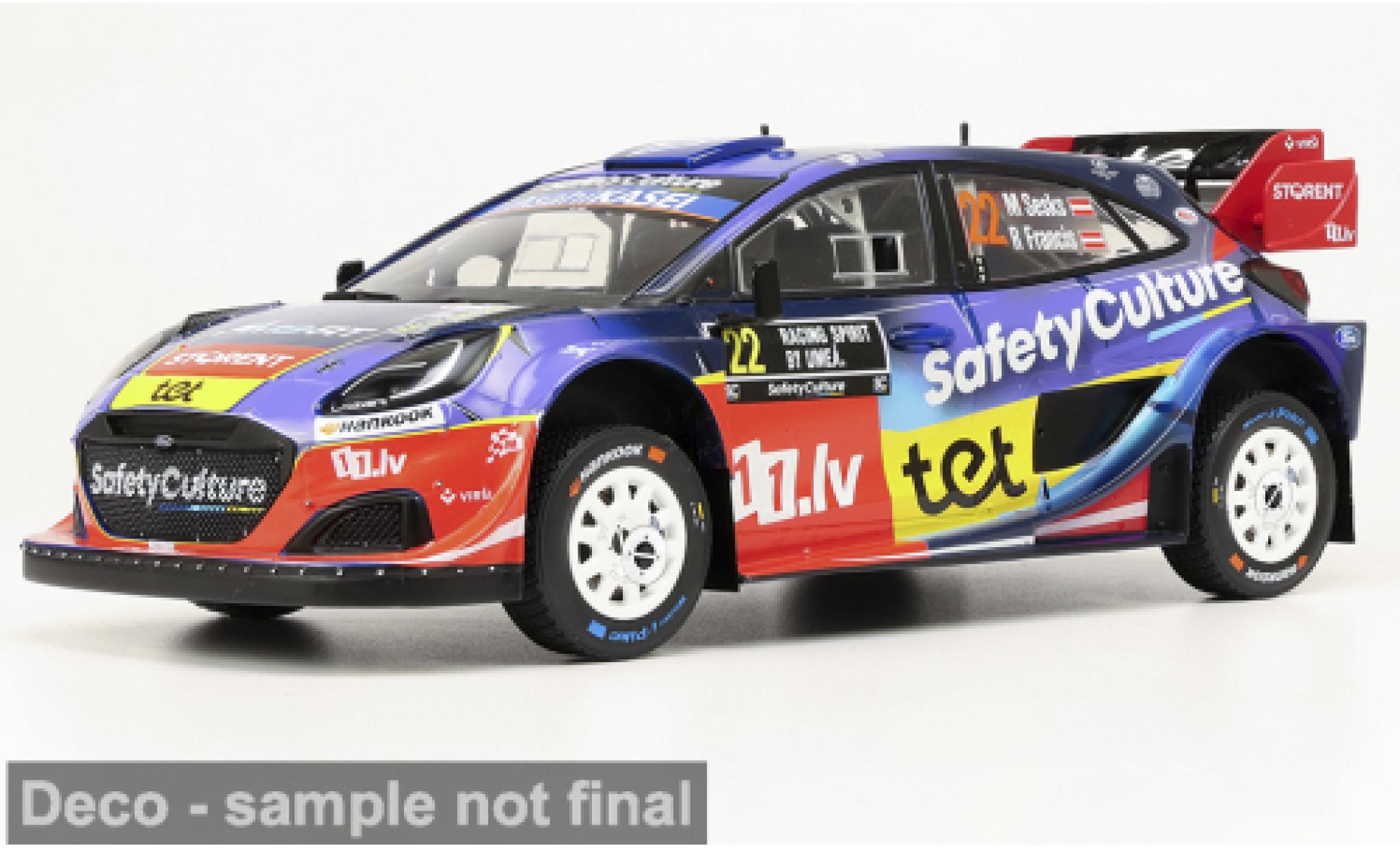 Ford Puma 1/18 IXO Rally1 WRC Rally Schweden 2025 #22 M.Sesks/R.Francevic 1:18 diecast model cars