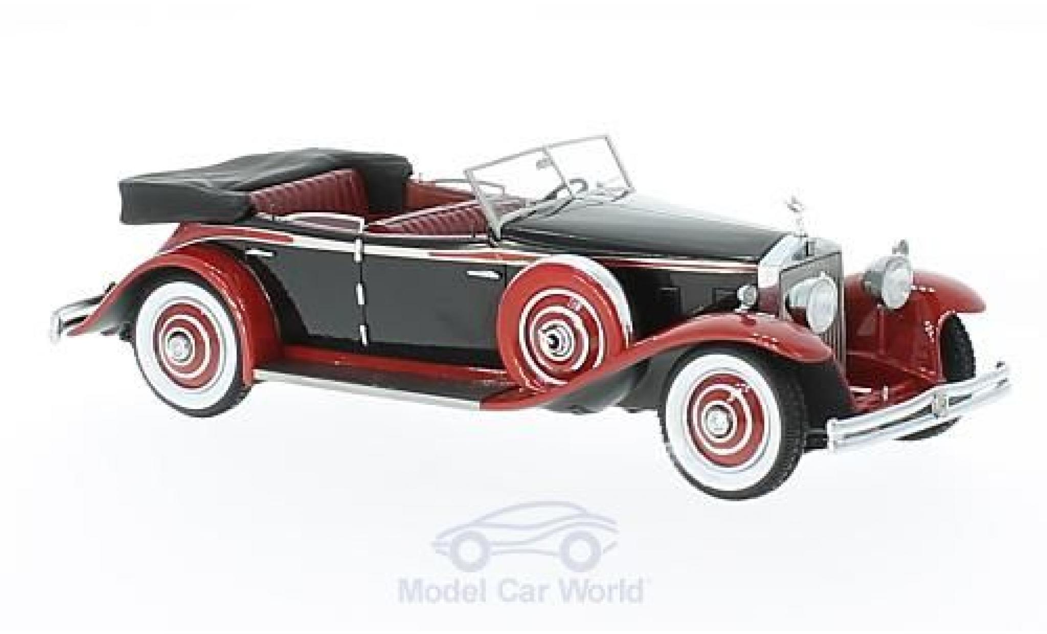 Rolls Royce Phantom 1/43 GLM II Brewster Newmarket Permanent Sport Sedan Convertible black/red 1932 diecast model cars