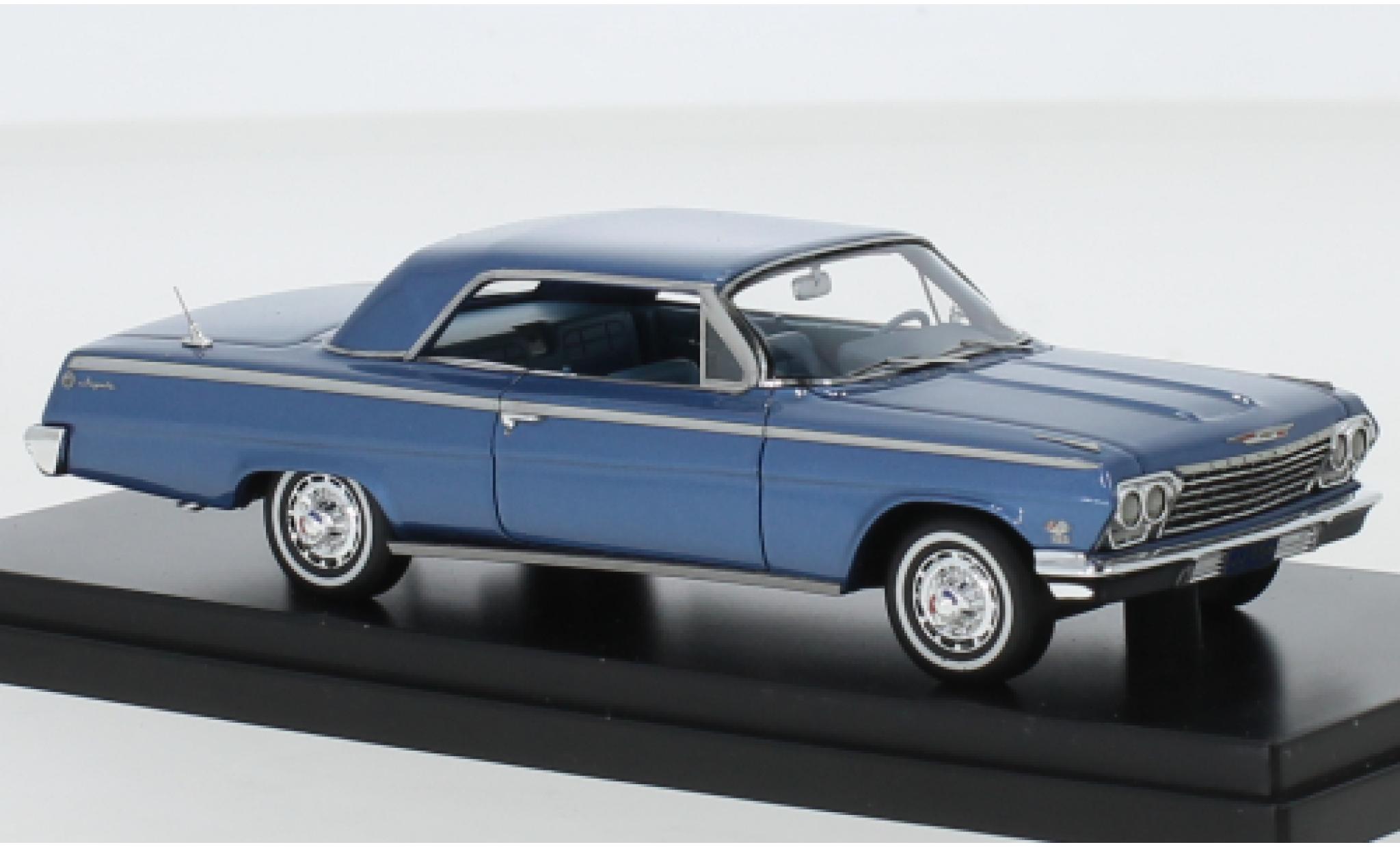 Chevrolet Impala 1/43 Goldvarg Collections SS Hardtop metallise blue 1962 diecast model cars