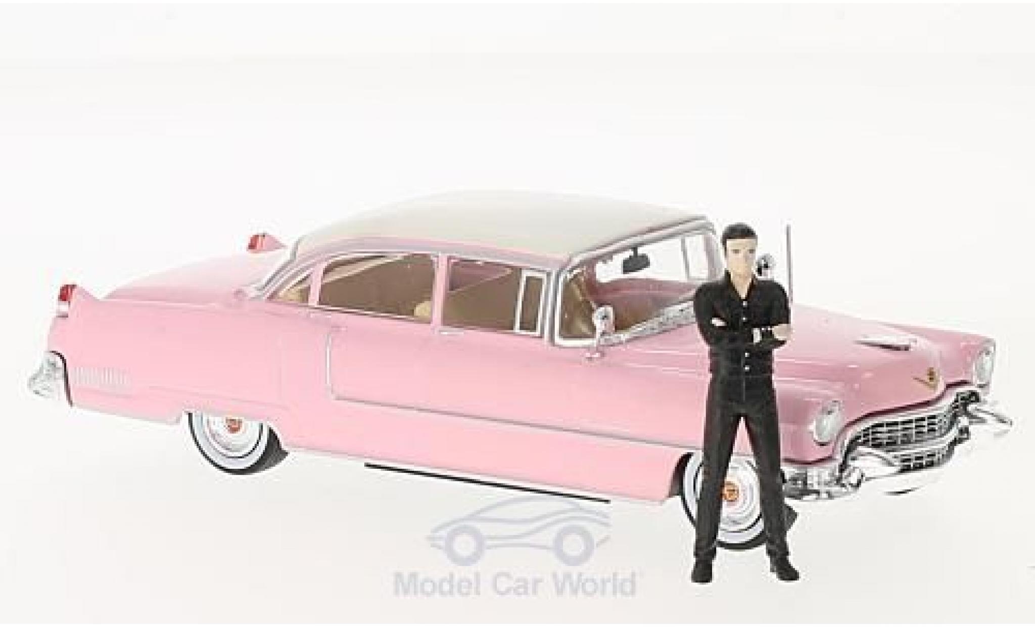 Cadillac Fleetwood 1/43 Greenlight Series 60 pink/white 1955 mit Figur Elvis Presley diecast model cars