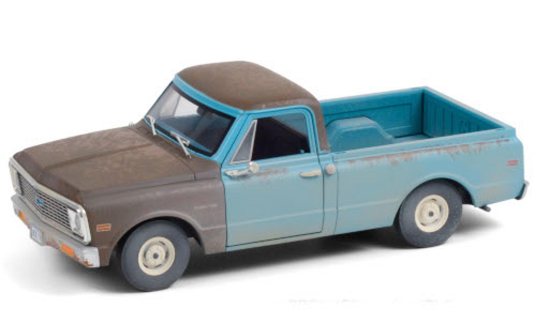 Chevrolet C-10 1/24 Greenlight blue/grey 1971 Independence Day avec traces d diecast model cars