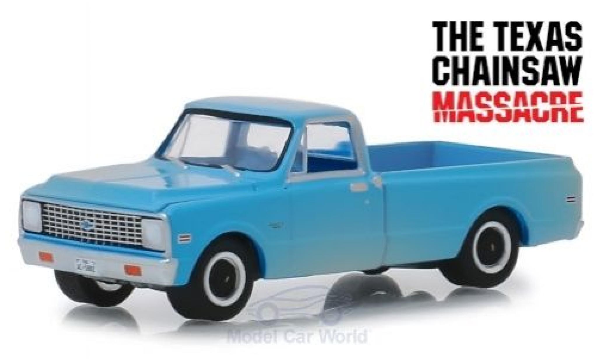 Chevrolet C-10 1/64 Greenlight blue The Texas Chainsaw Massacre 1971 diecast model cars