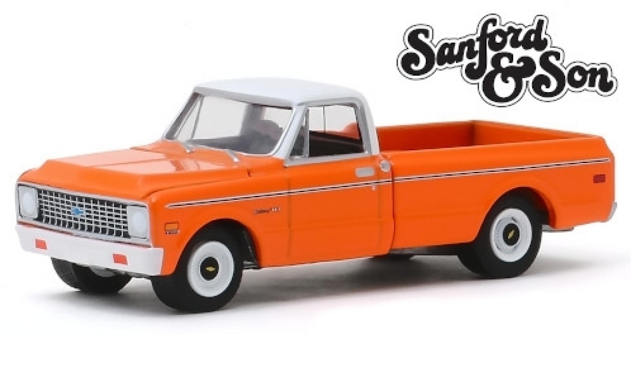 Chevrolet C-10 1/64 Greenlight orange/white Sanford & Son 1971 diecast model cars