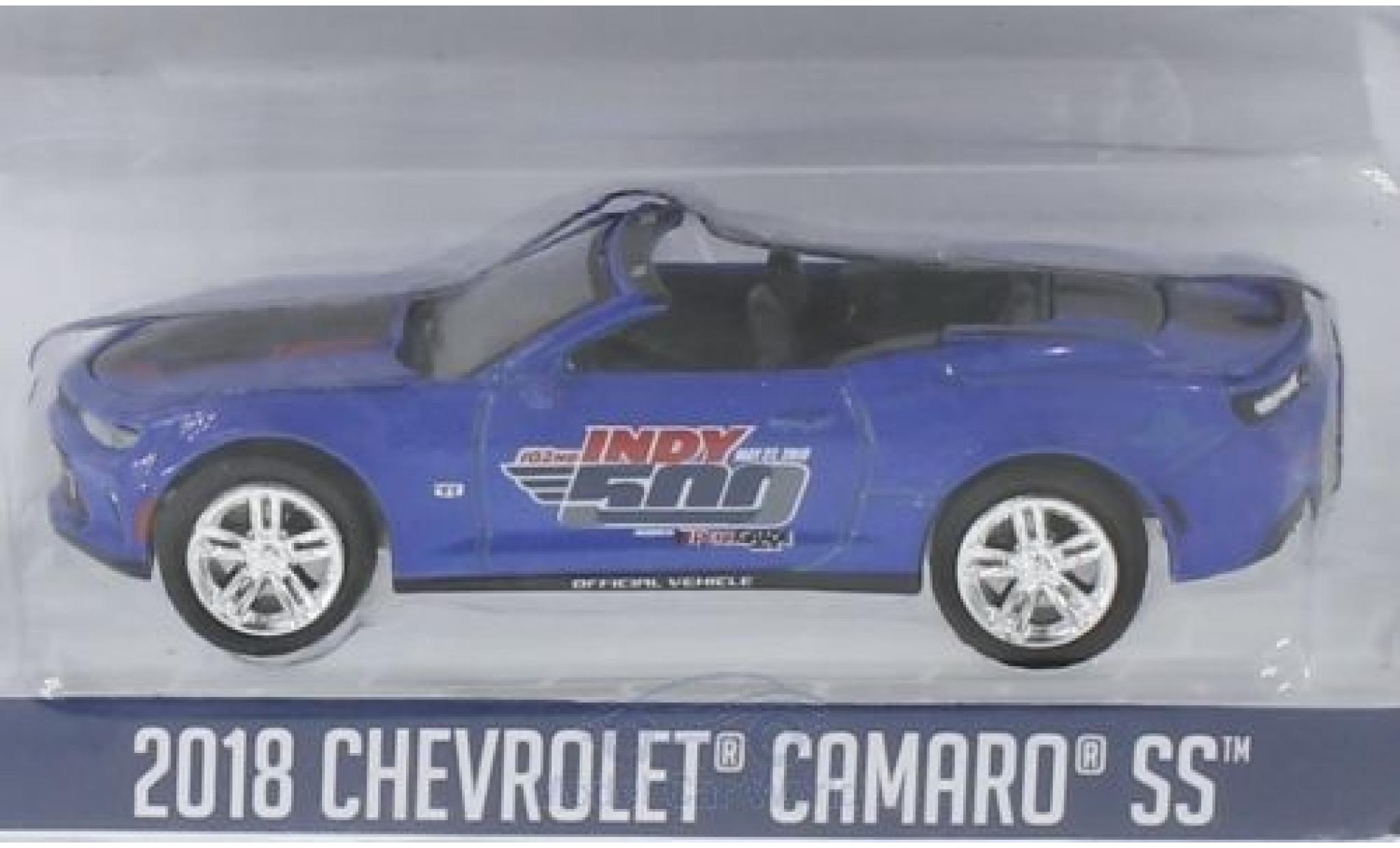 Chevrolet Camaro 1/64 Greenlight blue 2018 102 Running Indy 500 diecast model cars