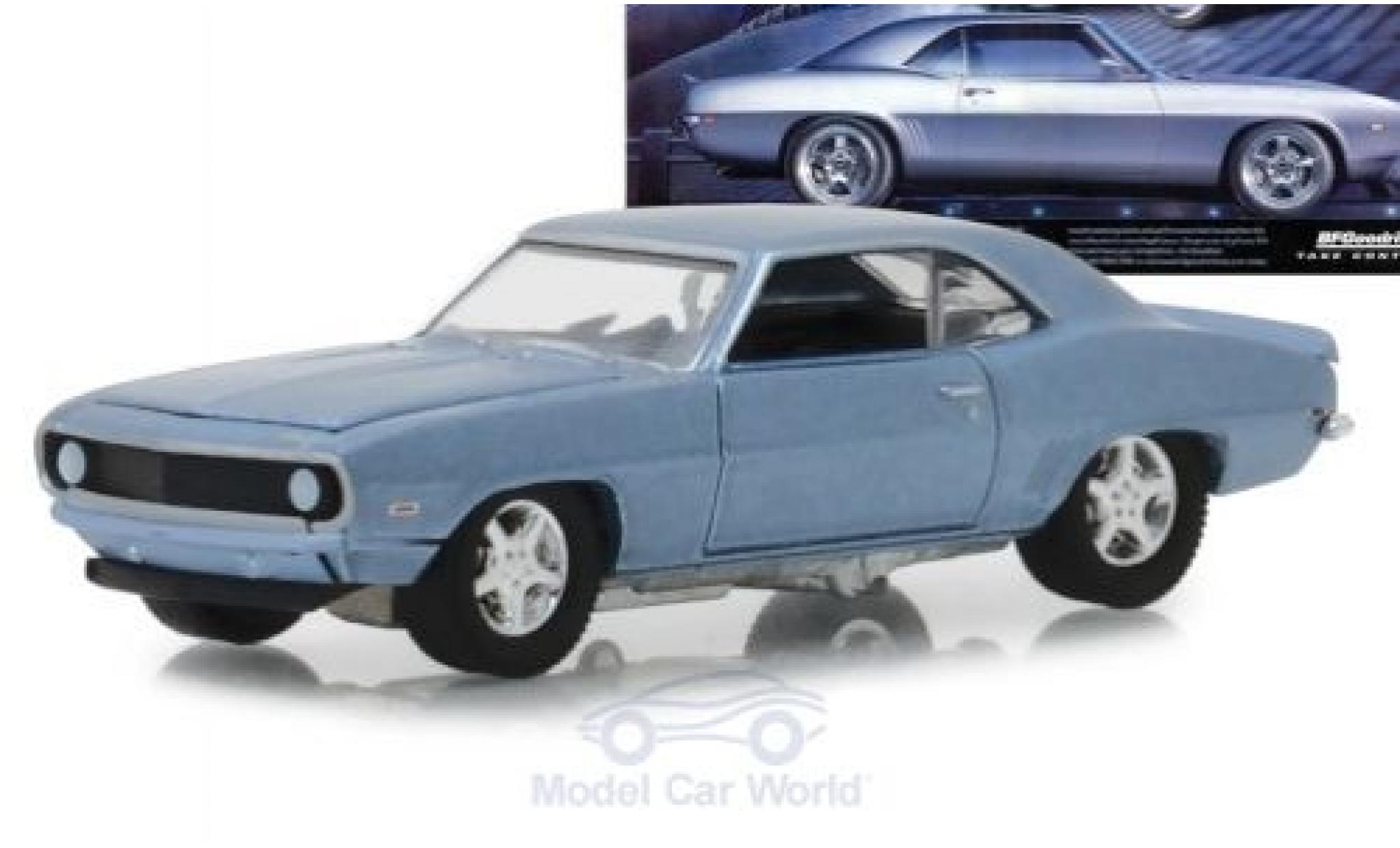 Chevrolet Camaro 1/64 Greenlight metallic blue 1969 diecast model cars