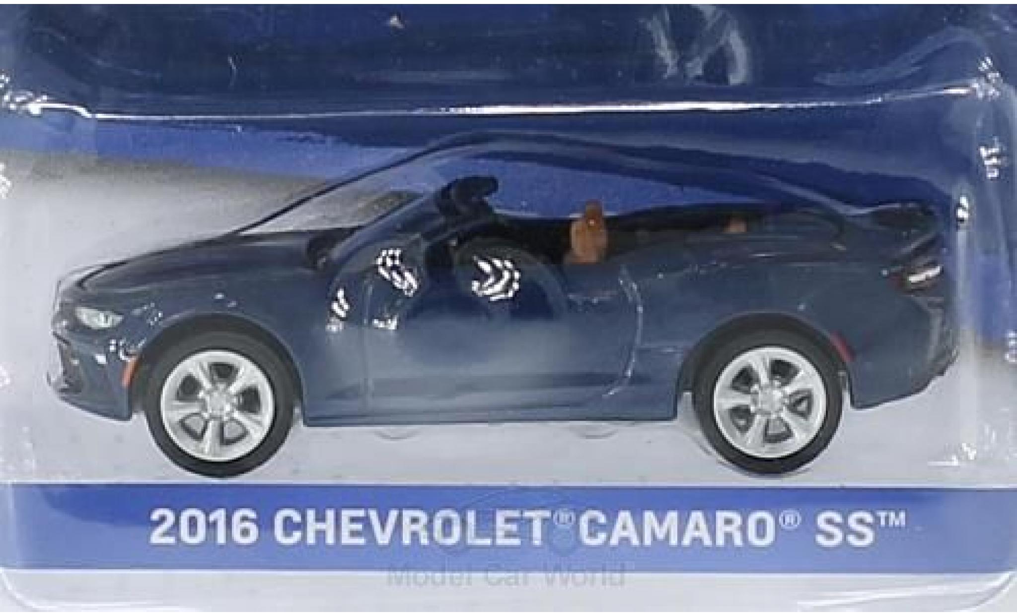 Chevrolet Camaro 1/64 Greenlight SS metallic blue 2016 General Motors Series 1 ohne Vitrine diecast model cars