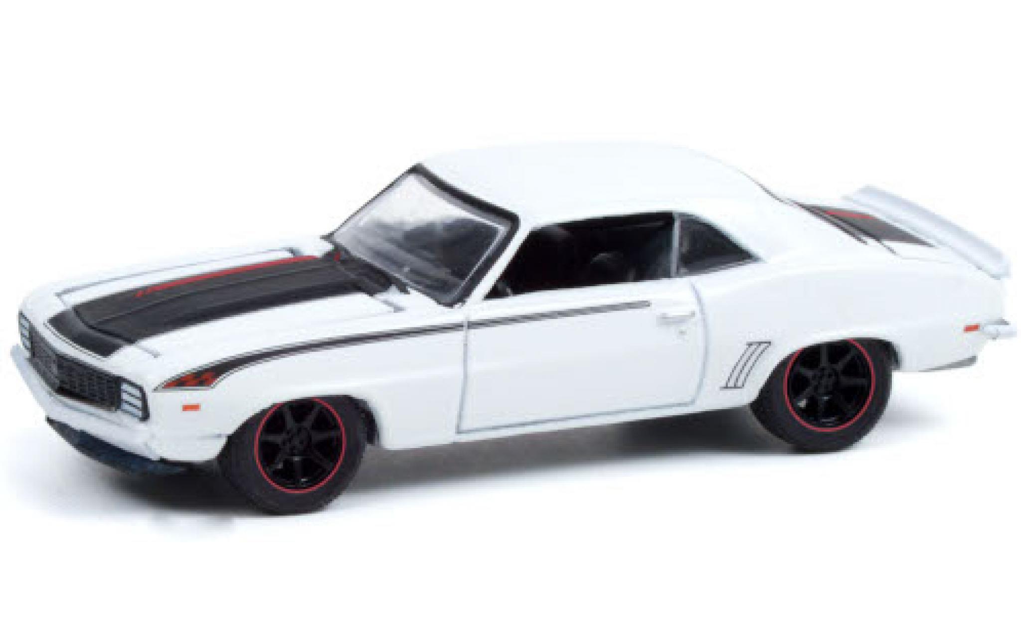 Chevrolet Camaro 1/64 Greenlight Tuning matt-white/matt-black 1969 diecast model cars