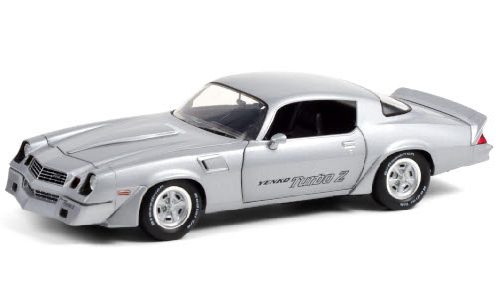 Chevrolet Camaro 1/18 Greenlight Z28 Yenko Turbo Z grey/Dekor 1981 diecast model cars