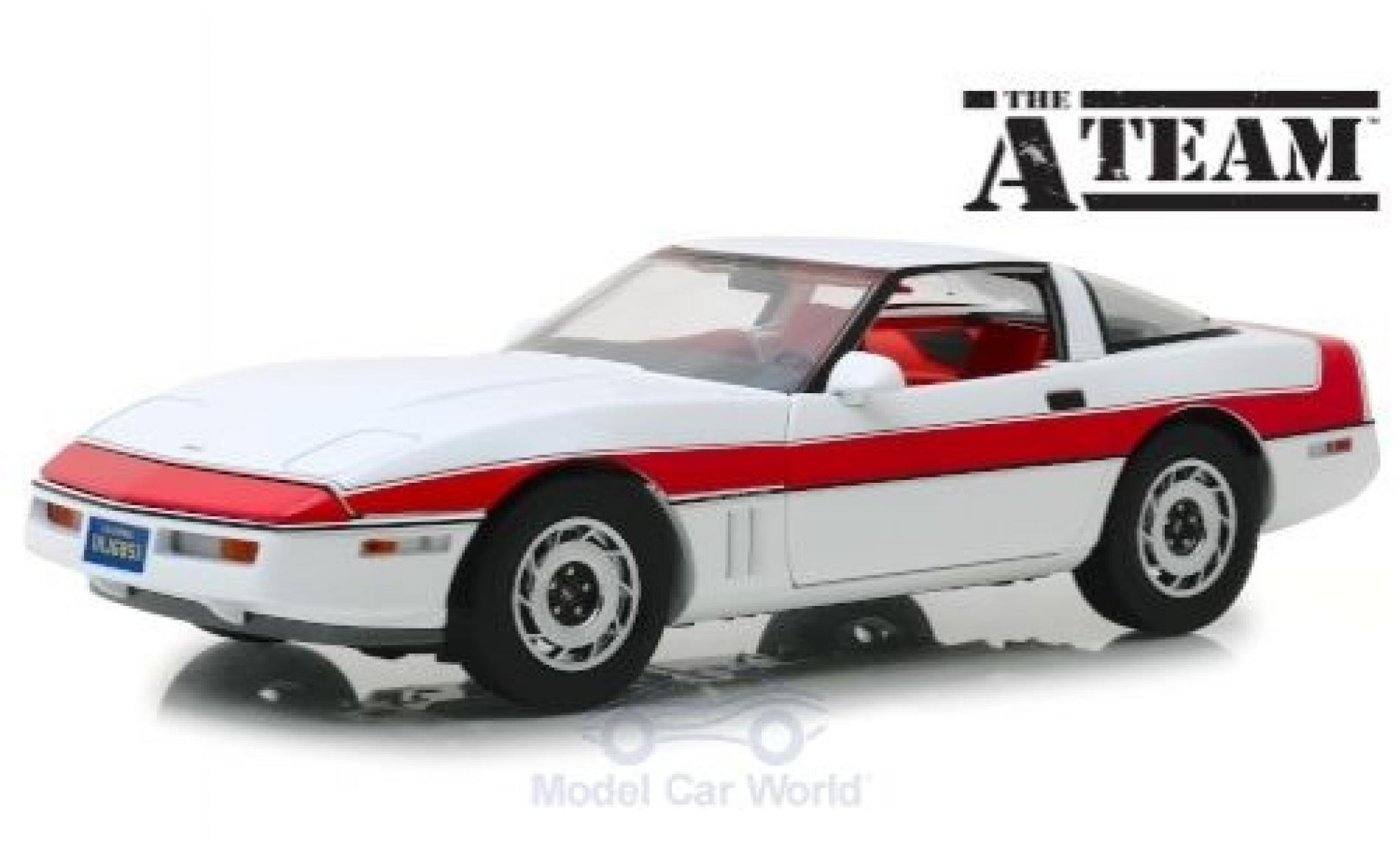 Chevrolet Corvette 1/18 Greenlight C4 white/red The A-Team 1984 diecast model cars