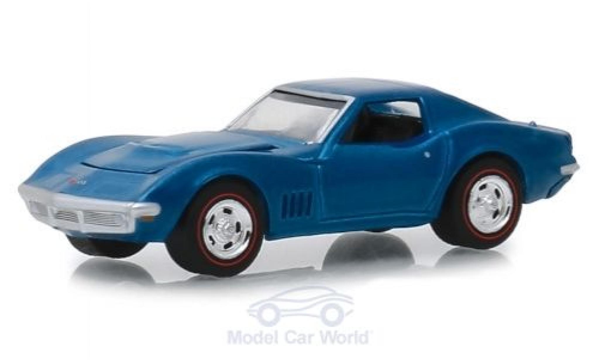 Chevrolet Corvette C3 1/64 Greenlight L 88 metallic blue 1968 diecast model cars