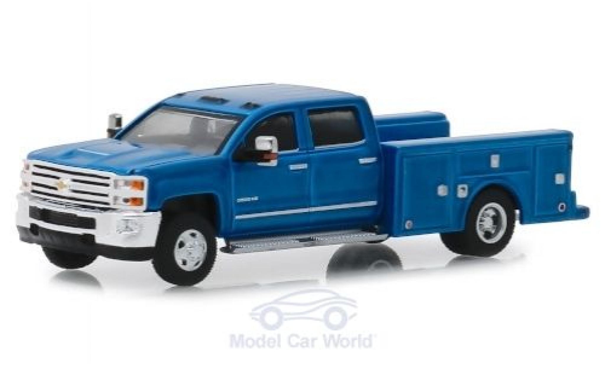 Chevrolet Silverado 1/64 Greenlight 3500HD metallic blue 2018 diecast model cars