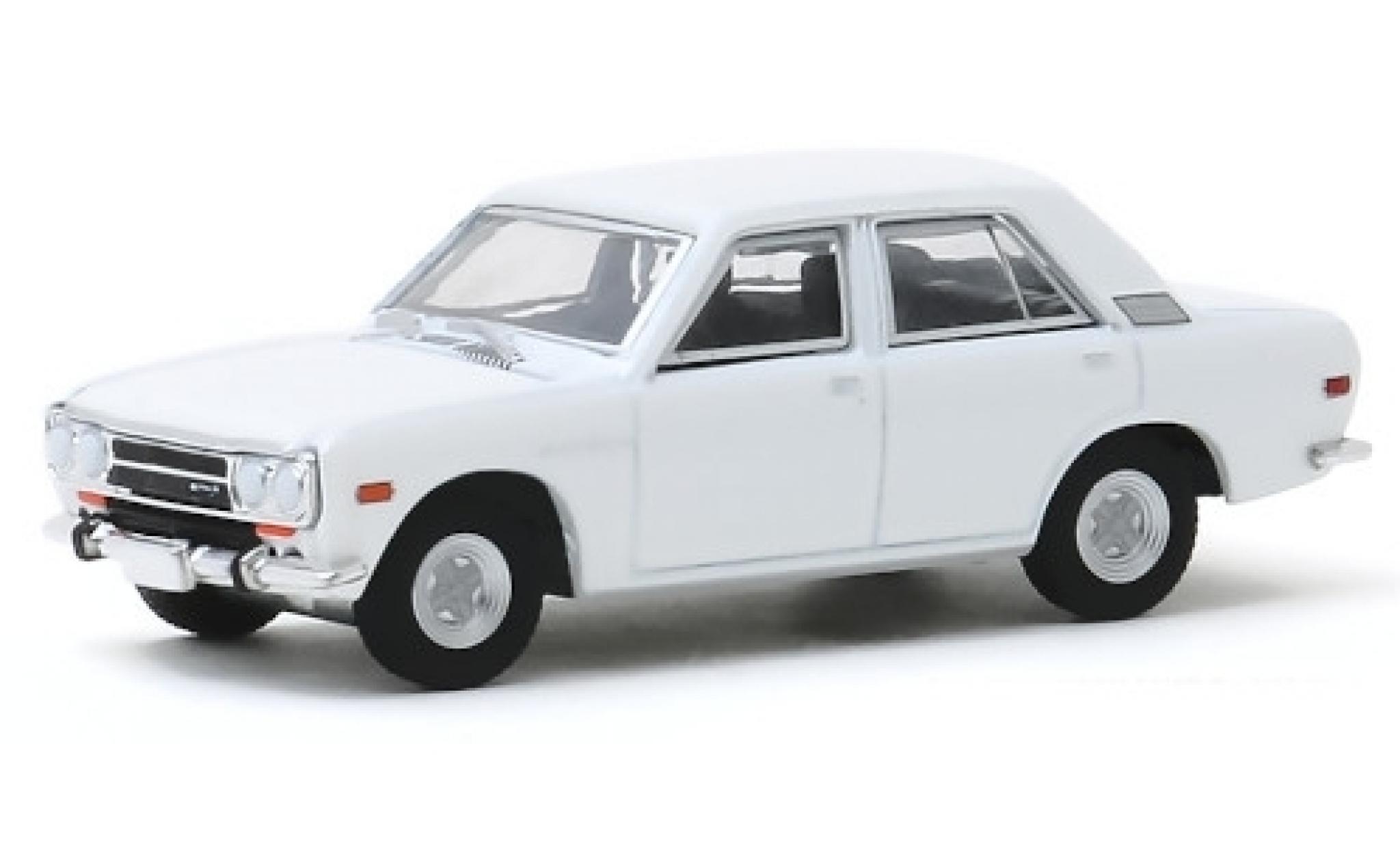 Datsun 510 1/64 Greenlight 4-Door Sedan white 1972 diecast model cars