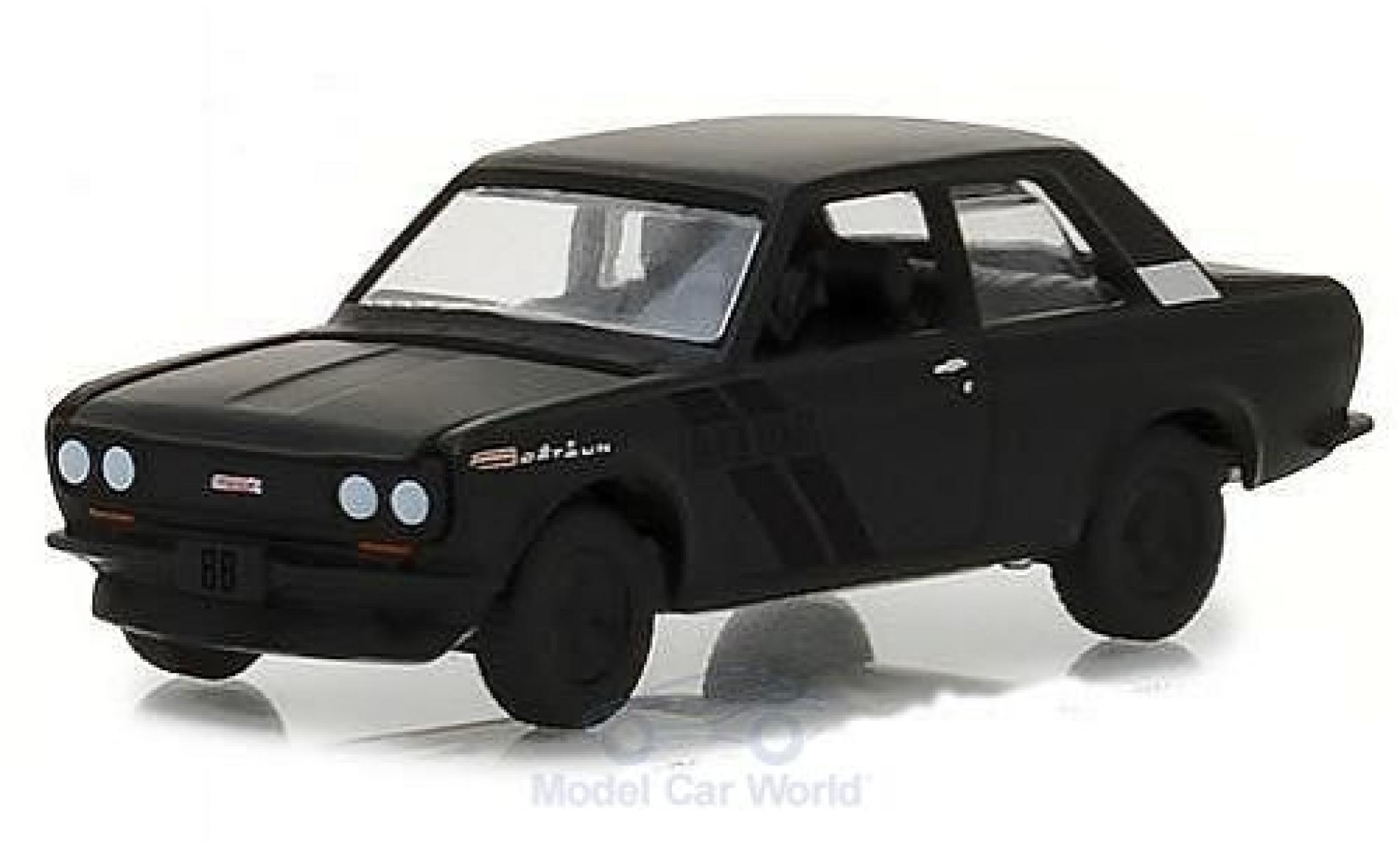 Datsun 510 1/64 Greenlight matt-black 1968 diecast model cars