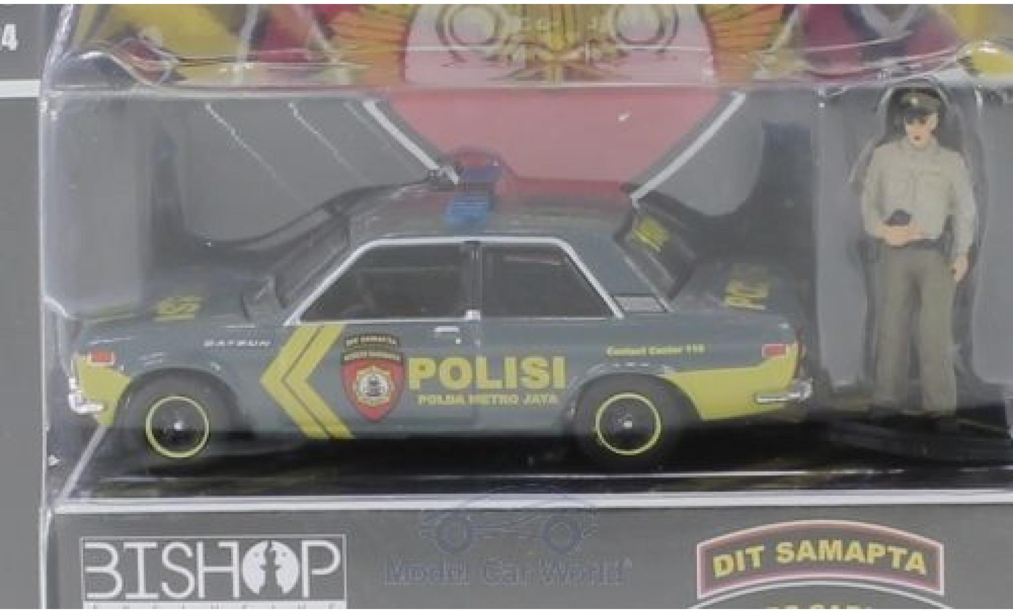 Datsun 510 1/64 Greenlight Polisi - Dit Samapta - Korps Sabhara mit Figur Police Indonesien diecast model cars