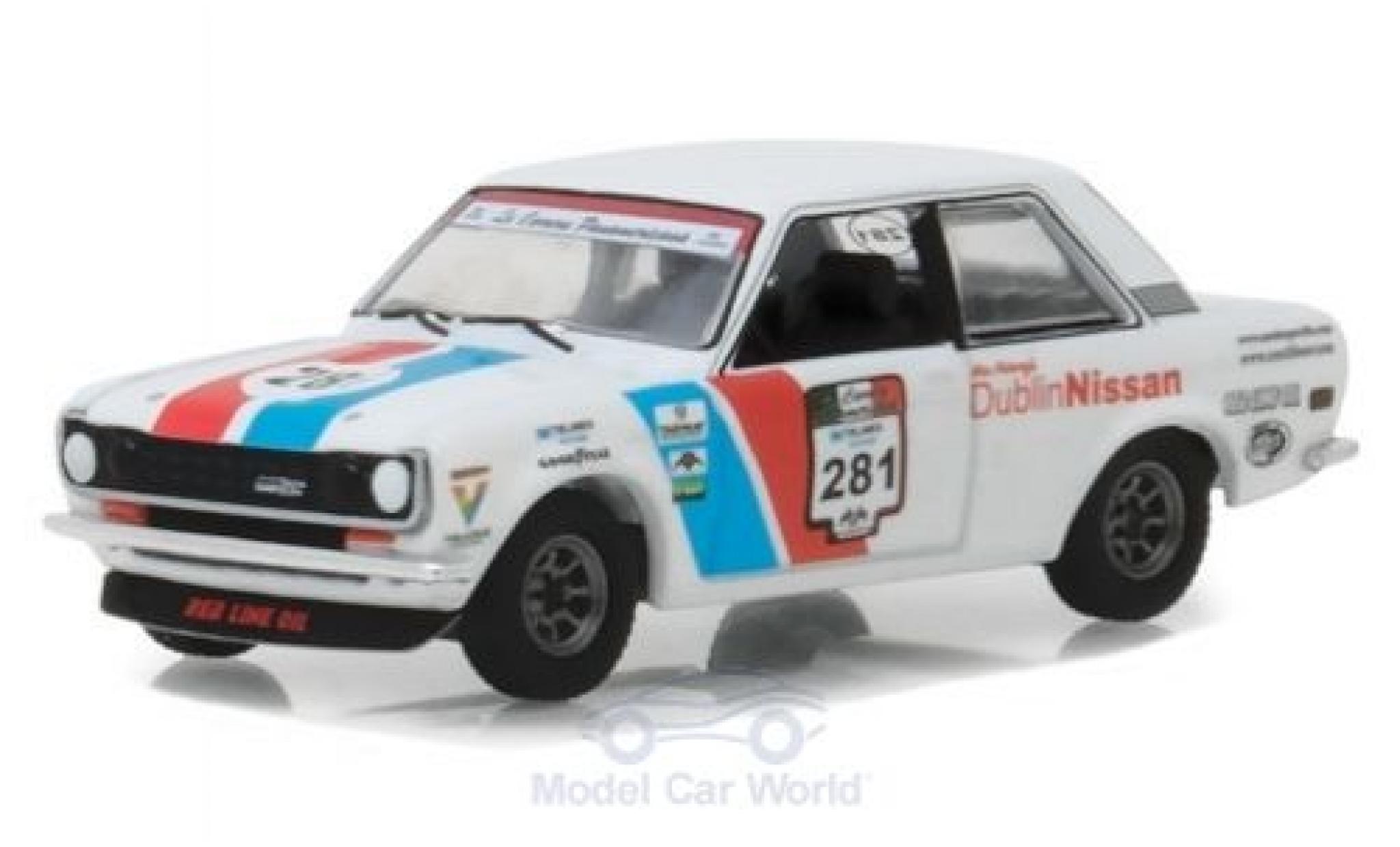 Datsun 510 1/64 Greenlight Rally white 1972 diecast model cars