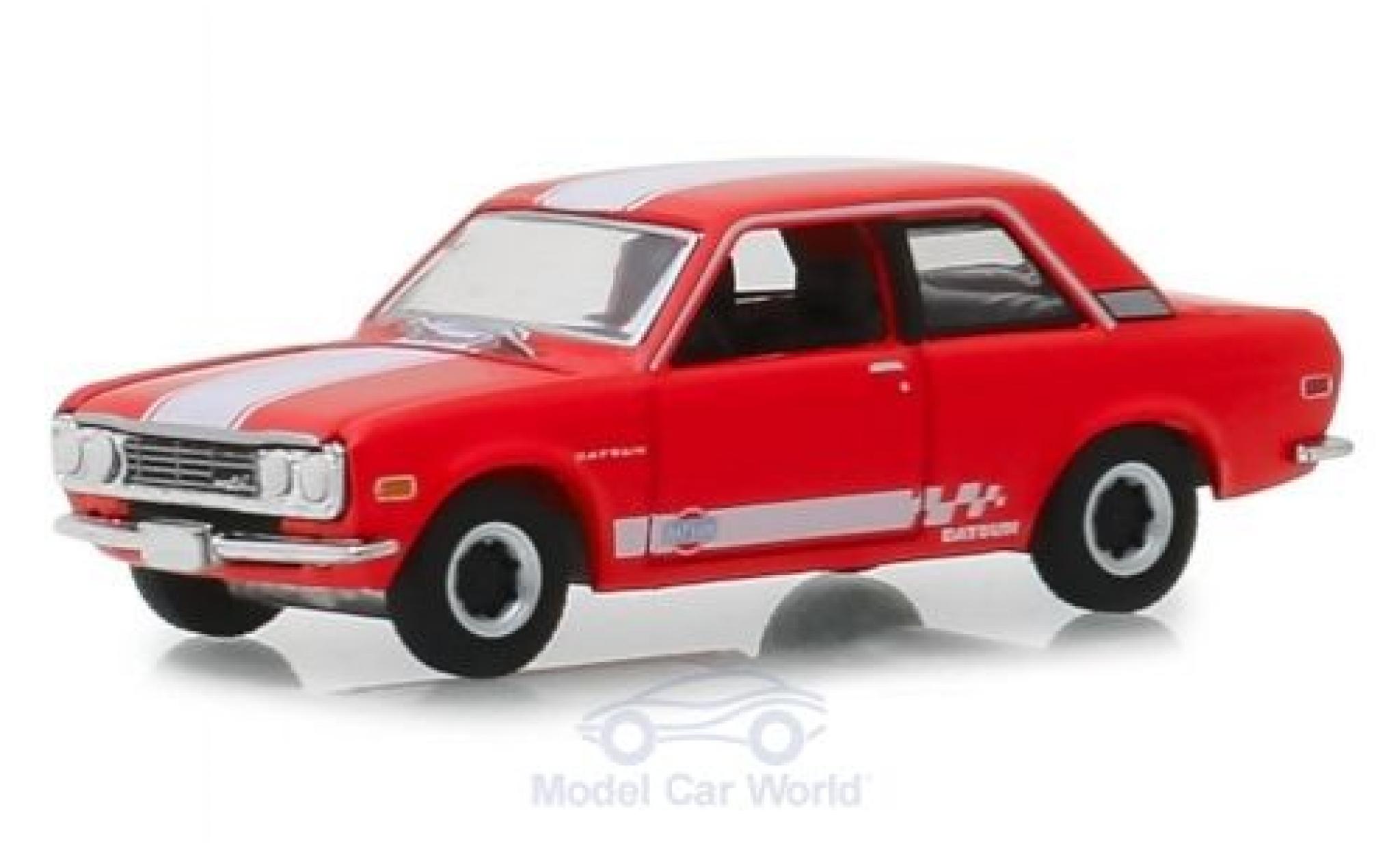 Datsun 510 1/64 Greenlight red/white 1970 diecast model cars
