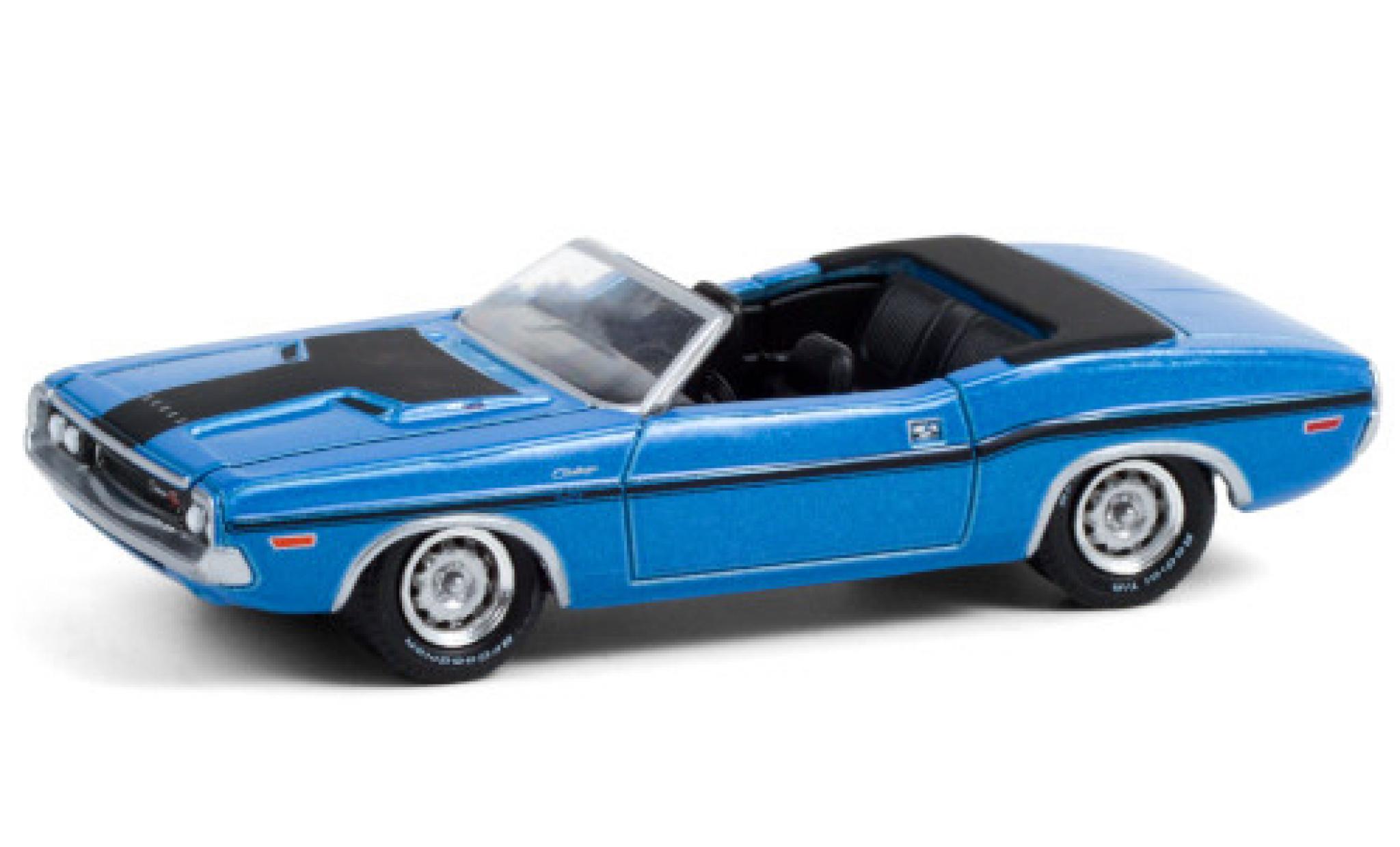 Dodge Challenger 1/64 Greenlight R/T HEMI Convertible metallic blue/matt-black 1970 diecast model cars