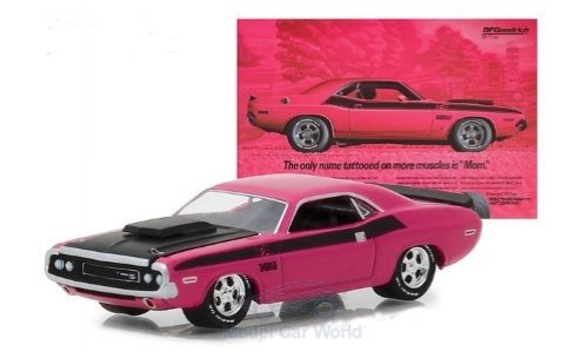Dodge Challenger 1970 1/64 Greenlight T/A pink/black 1970 diecast model cars