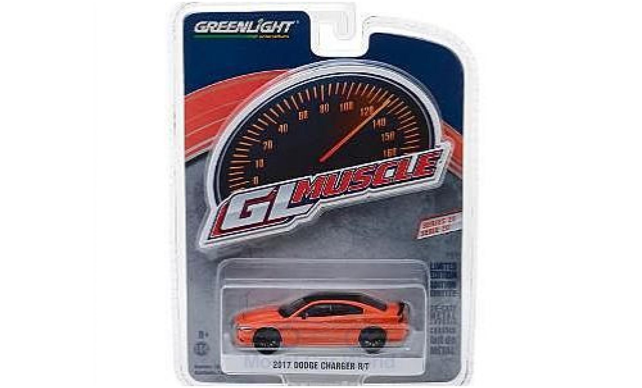 Dodge Charger 1/64 Greenlight R/T orange/black 2017 diecast model cars