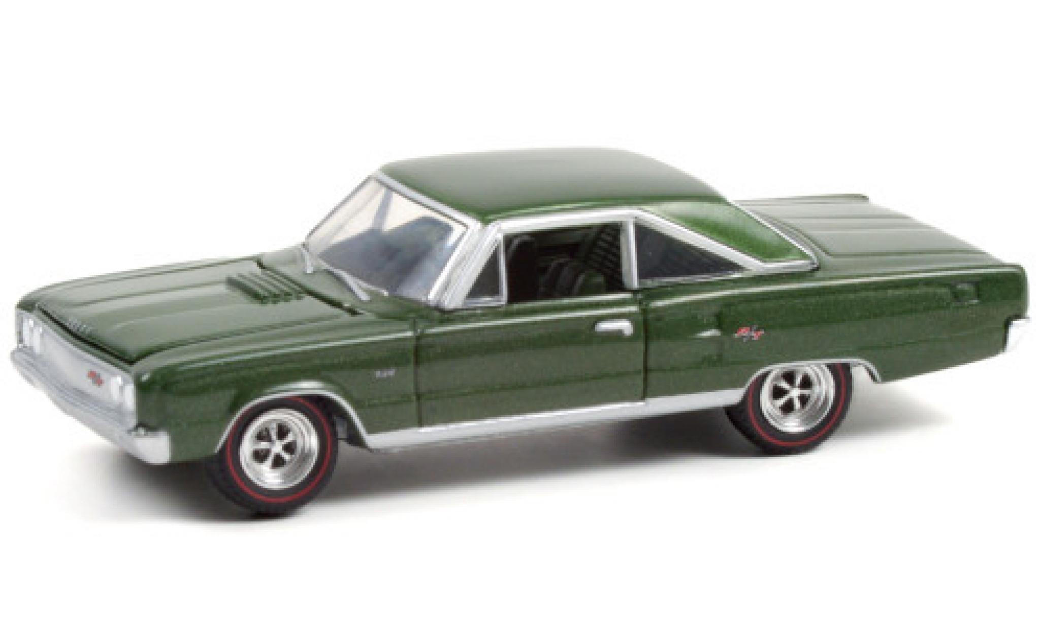Dodge Coronet 1/64 Greenlight R/T HEMI metallic green 1967 diecast model cars