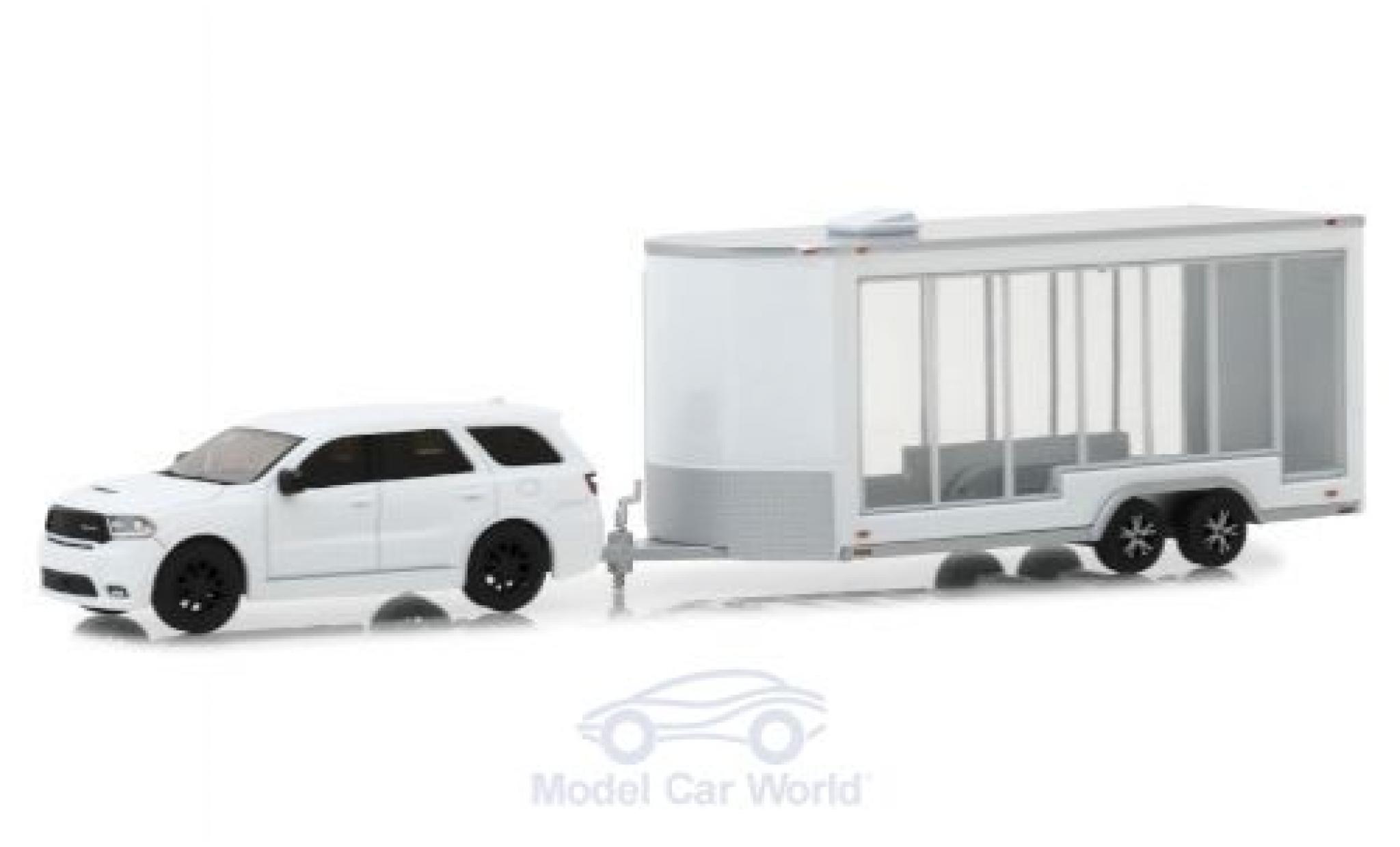 Dodge Durango 1/64 Greenlight white 2018 mit Transportanh&auml;nger diecast model cars