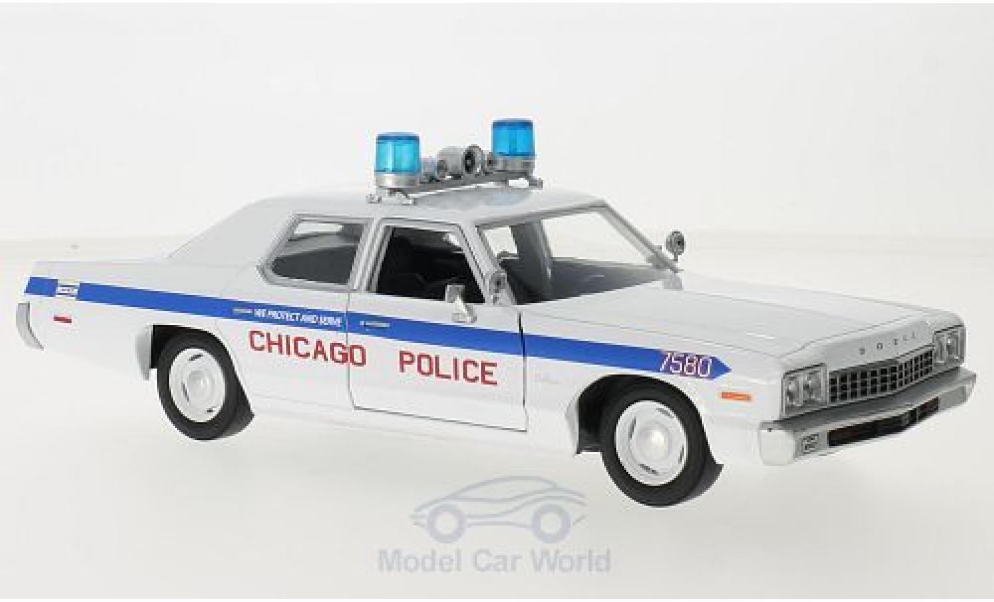 Dodge Monaco 1/24 Greenlight white/blue Blues Bredhers Chicago Police 1975 diecast model cars