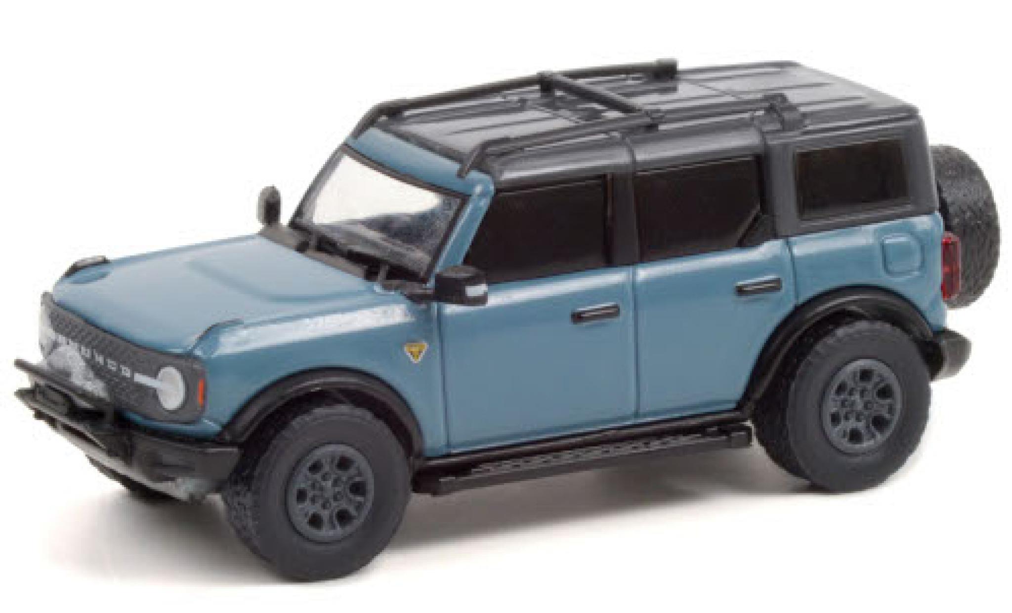 Ford Bronco 1/64 Greenlight Badlands 4-Door blue/grey 2021 diecast model cars